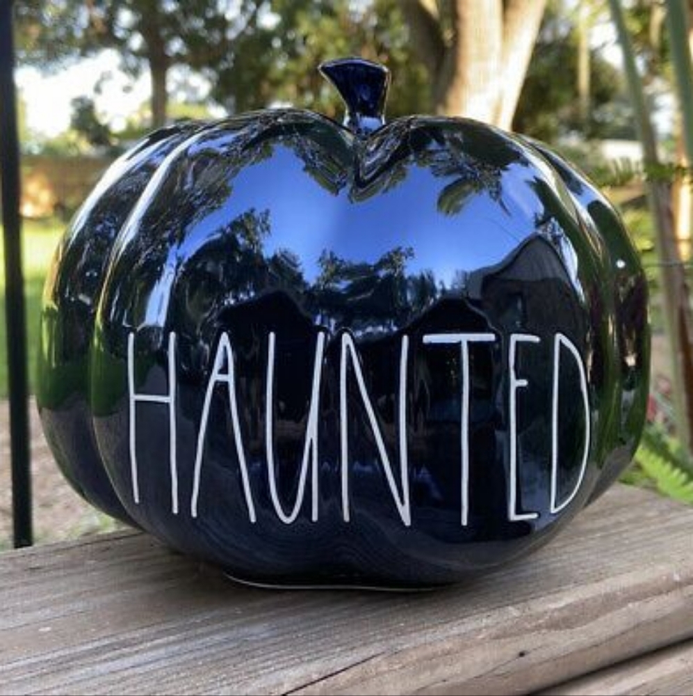 Rae Dunn Super Shiny Black Ceramic Pumpkin